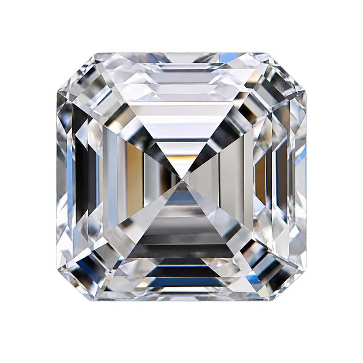 1.00 carat asscher diamond proportion on the ring finger of a reference hand
