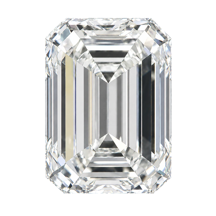 1.00 carat emerald diamond proportion on the ring finger of a reference hand