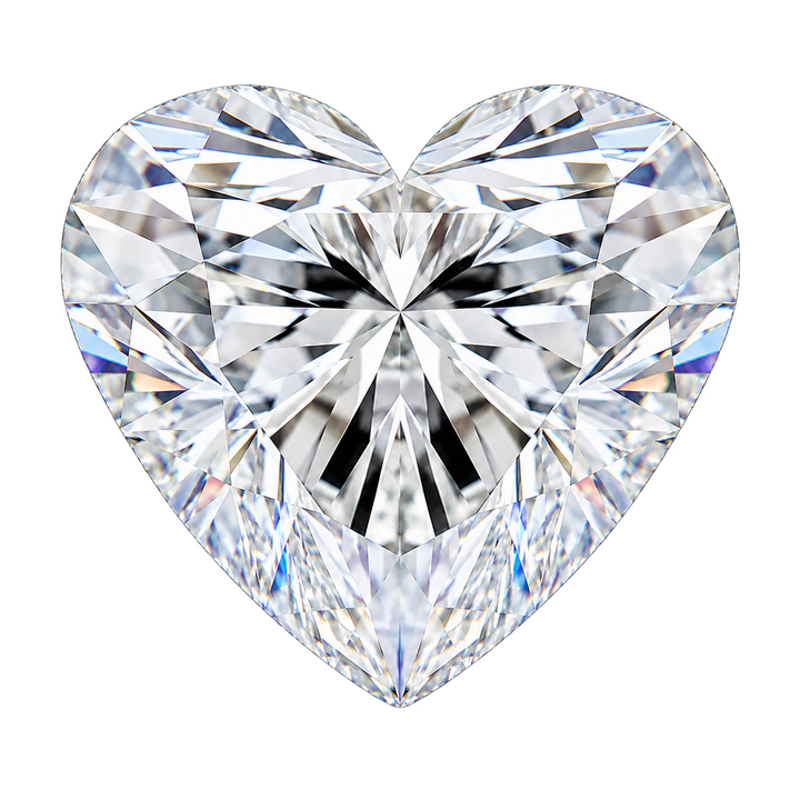 1.00 carat heart diamond proportion on the ring finger of a reference hand
