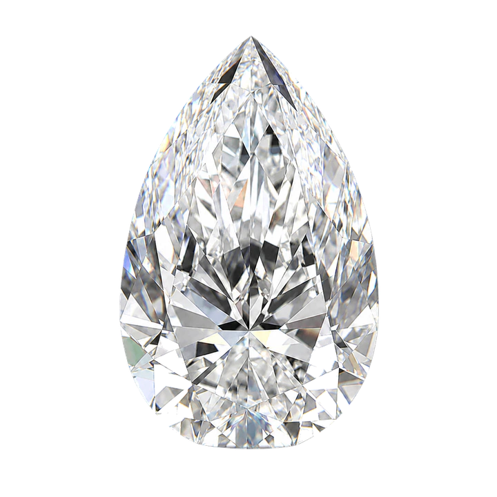 1.00 carat pear diamond proportion on the ring finger of a reference hand